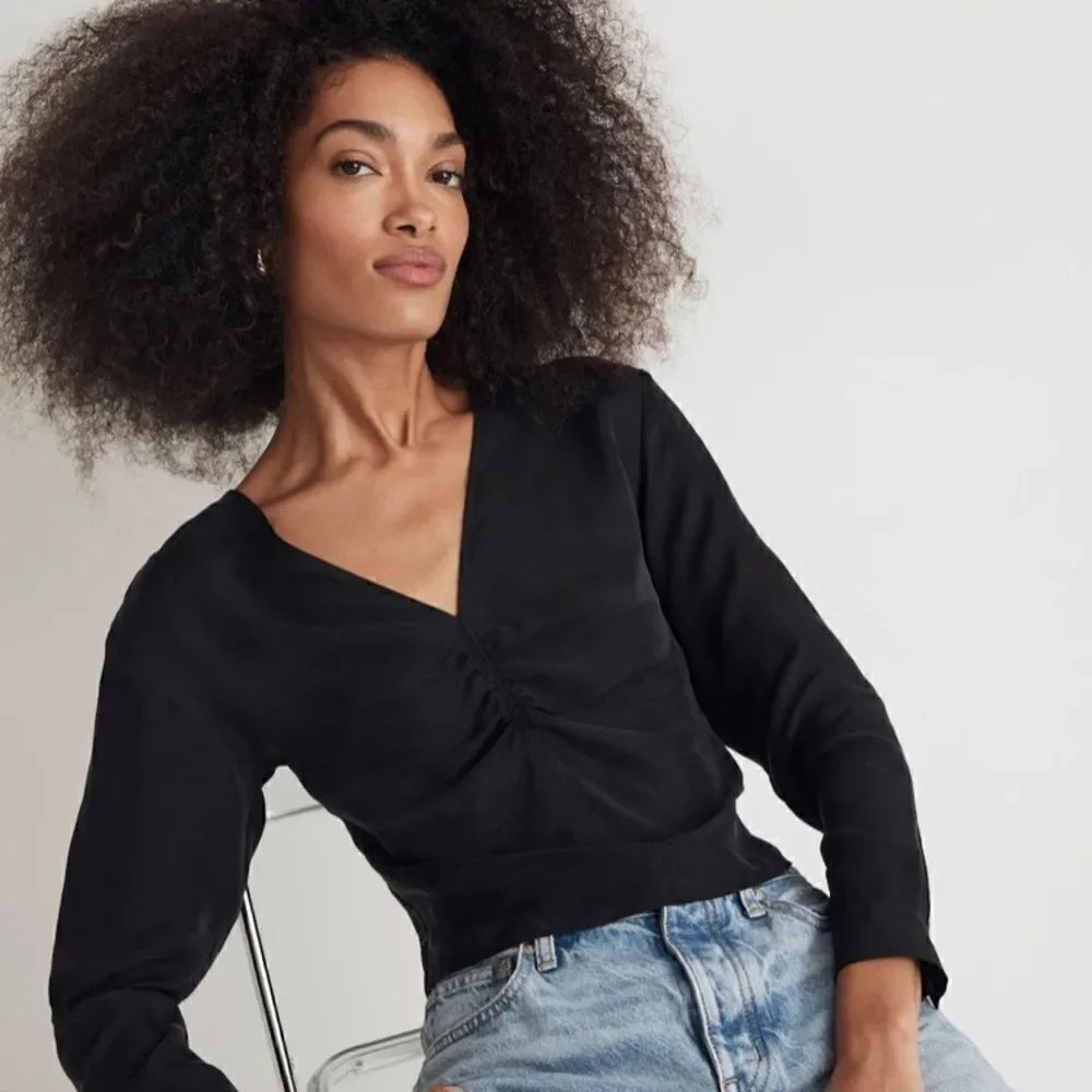 Madewell Brushed Ruched-Front Top